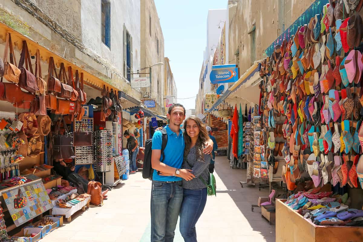 a couple in the Essaouira's Medina.