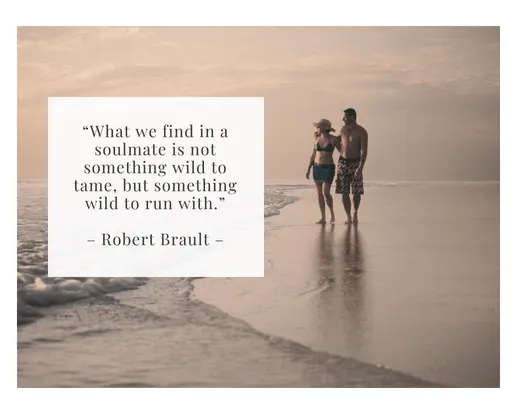 “What we find in a soulmate is not something wild to tame, but something wild to run with.” – Robert Brault –