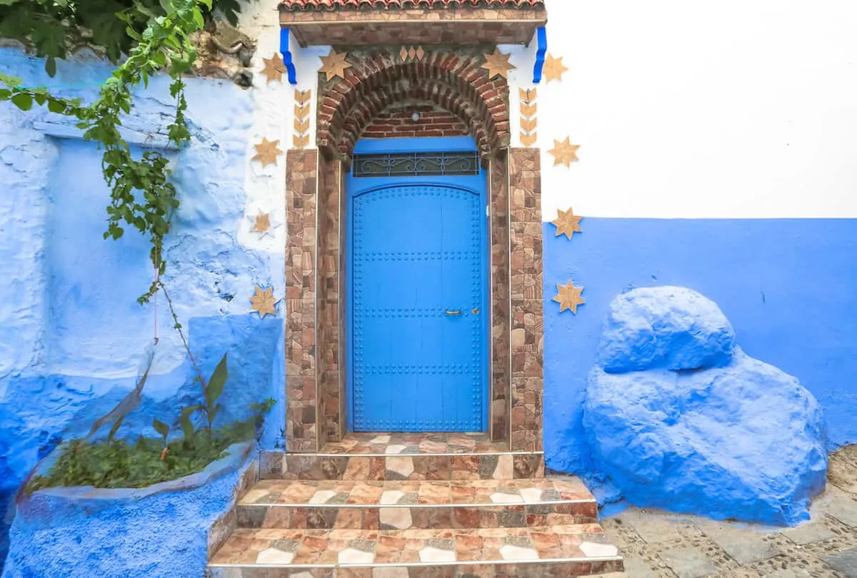 Chefcaouen blue door with stars