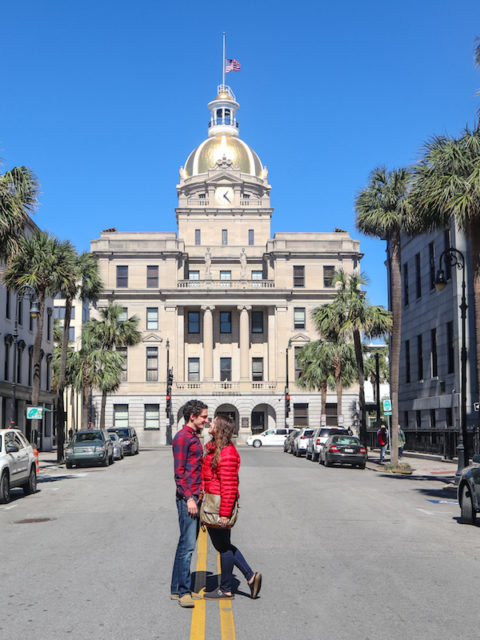 Take a postcard photo in front of the City Hall of Savannah