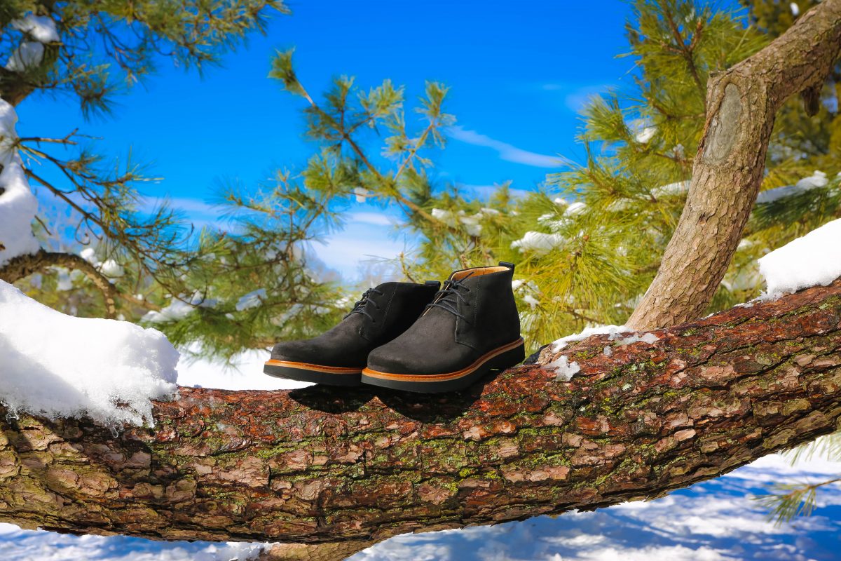 Shoes in the snow for winter